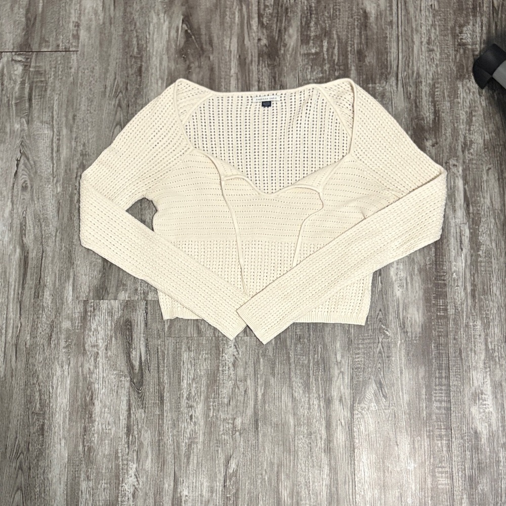 American Eagle Outfitters Cream Knit Top